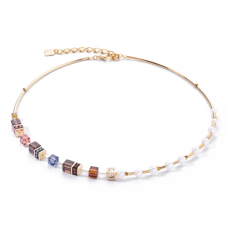 Naszyjnik GeoCUBE® Fusion Precious Pearl Mix złoto-jesień