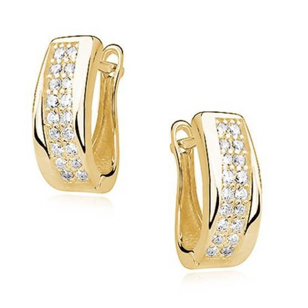 Srebrne pozłacana kolczyki z cyrkoniami