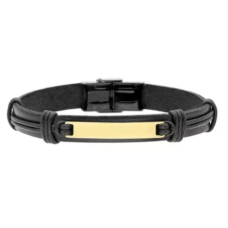 Bransoletka stalowa ze złotą blaszką