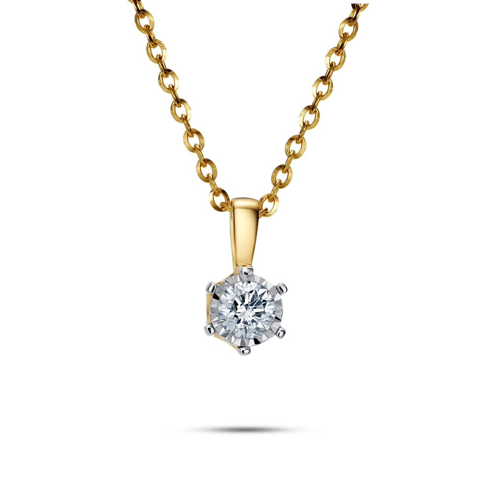 Złota zwieszka z diamentem