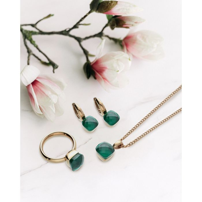 Kolczyki Qudo Firenze Emerald stal pozłacana