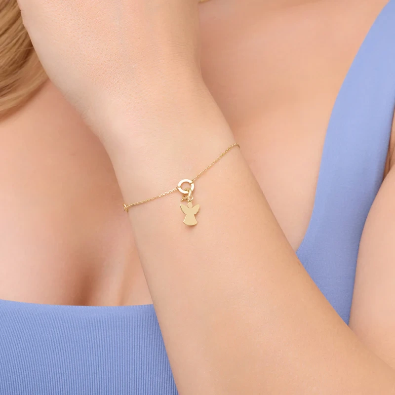 Zawieszka pozłacana do bransoletek aniołek