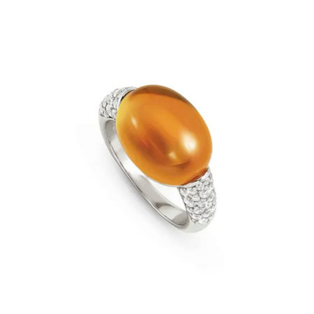 NOMINATION MYRADIANCE Pierścionek srebrny bursztynowy kamień