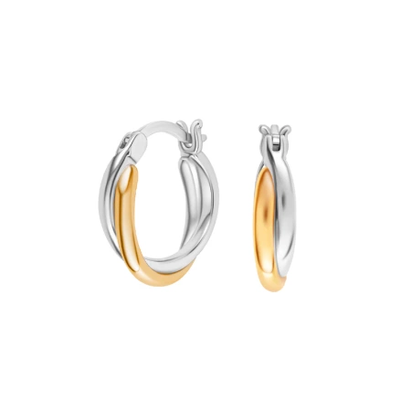 Kolczyki srebrne kółka dwukolorowe