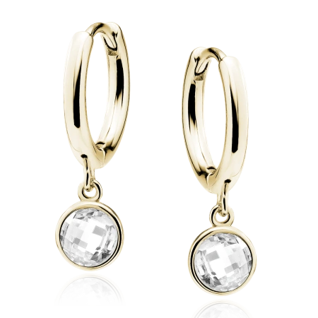 Kolczyki pozłacane wiszące z cyrkoniami