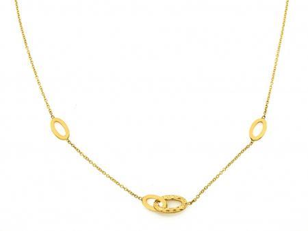 Złoty naszyjnik z owalnymi elementami
