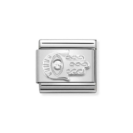 Element link do bransoletek Nomination Composable Stal + Srebro 925 dłoń Fatimy