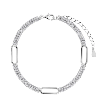 Bransoletka srebrna z cyrkoniami