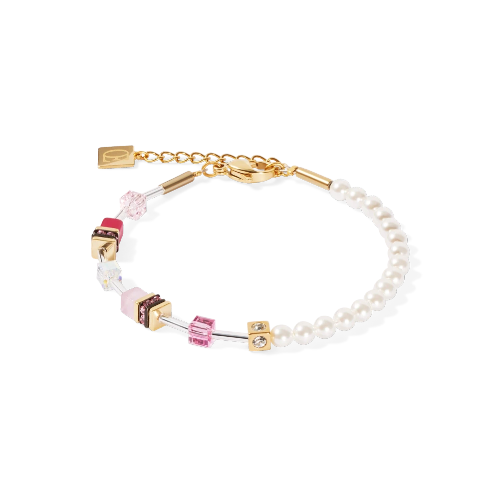 Bransoletka GeoCUBE® Mini Fusion Pearls w kolorze złoto-różowym