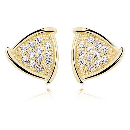 Srebrne, pozłacane kolczyki z cyrkoniami