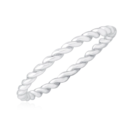 Pierścionek srebrny skręcany