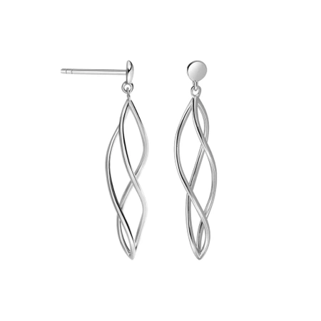 Kolczyki srebrne wiszące skręcane sztyfty