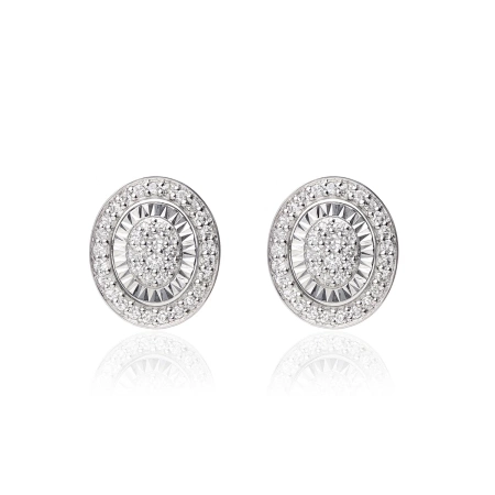 Złote kolczyki owalne z diamentami