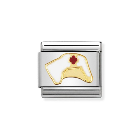 Element link do bransoletek Nomination Composable Stal + Złoto Czepek pielęgniarki