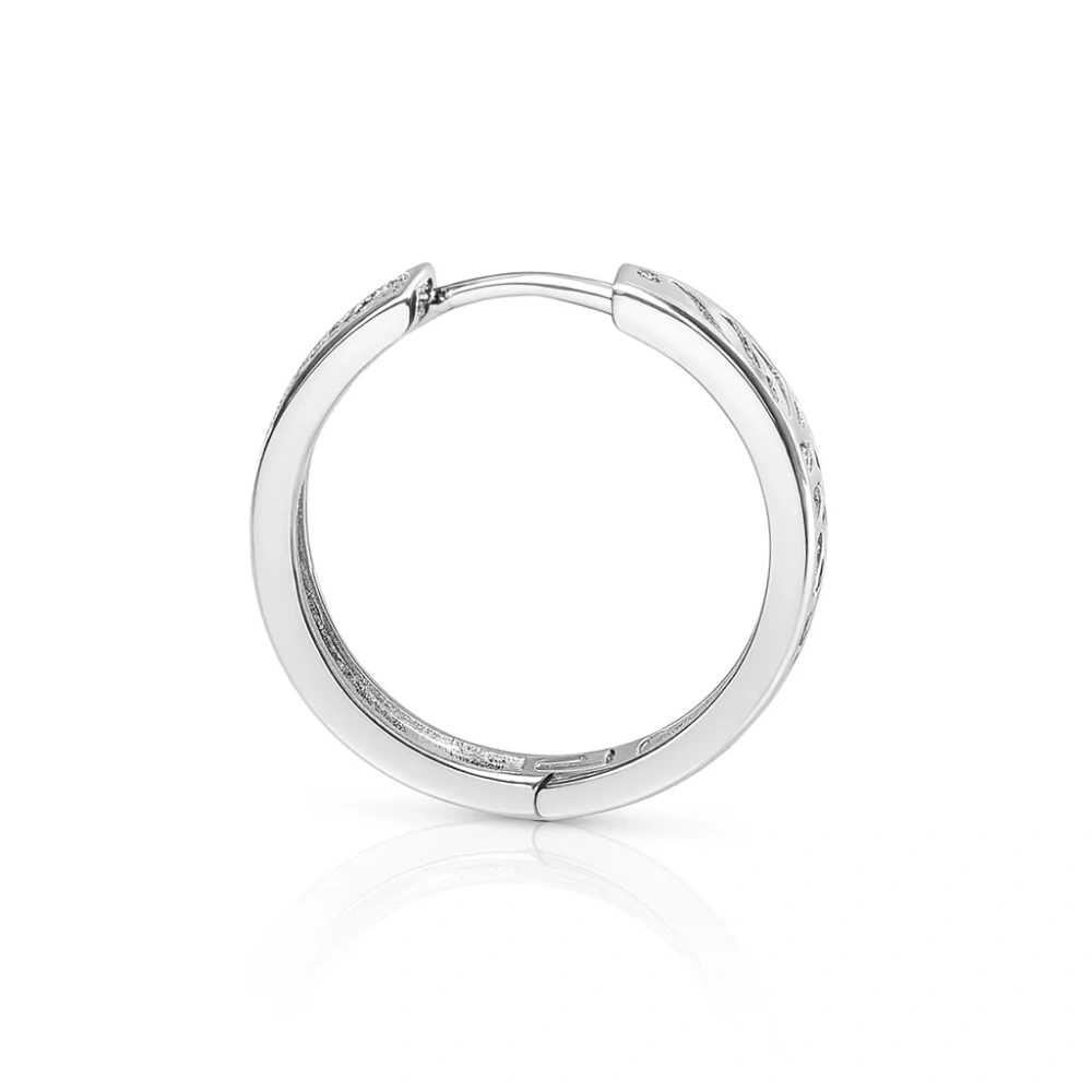 Kolczyki srebrne kółka szerokie z cyrkoniami