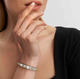 Element link do bransoletek Nomination Composable Stal + Złoto 18k serce biały opal