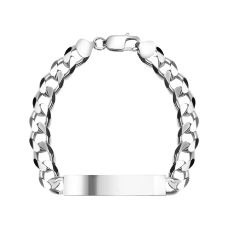 Bransoletka srebrna pancerka z blaszką do grawerowania