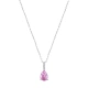 Naszyjnik srebrny z zawieszką z różową cyrkonią