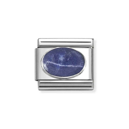 Element link do bransoletek Nomination Composable Stal + Srebro 925 matowy sodalit