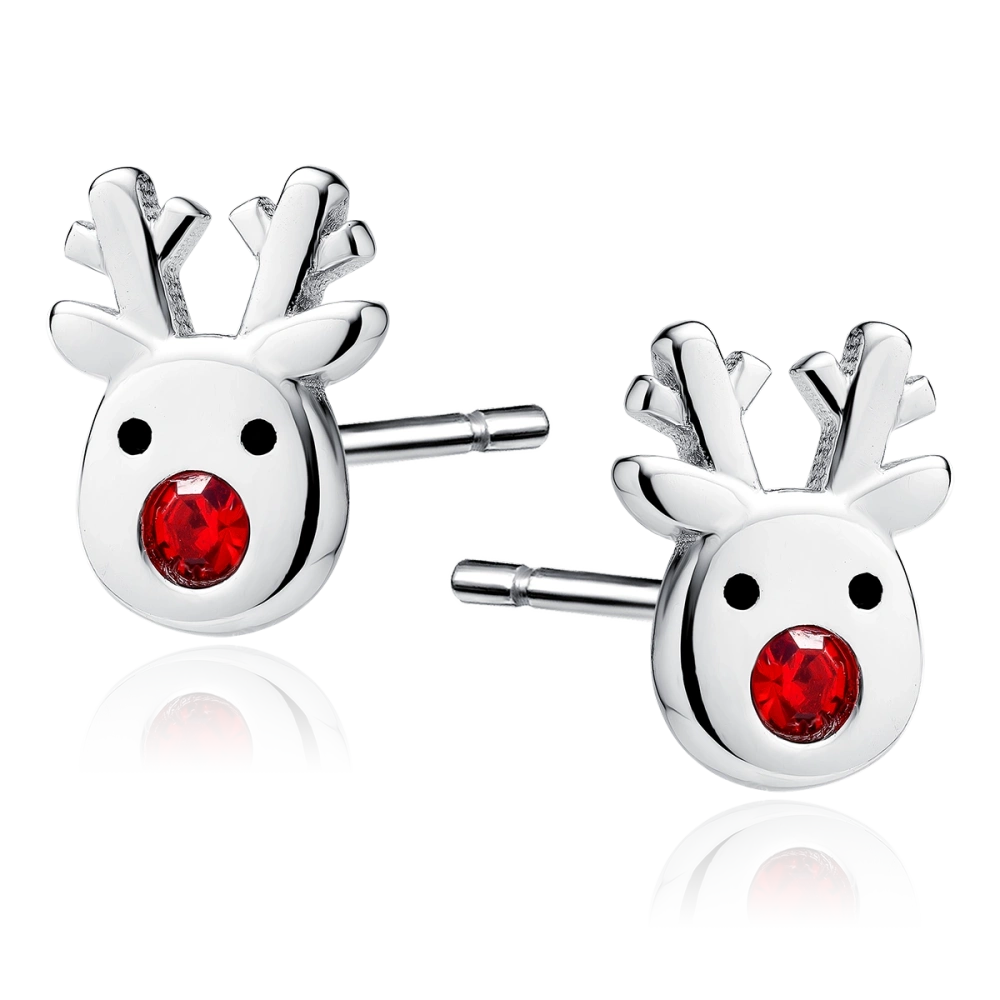 Kolczyki srebrne renifery