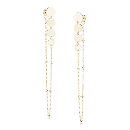 Kolczyki złote blaszki wiszące