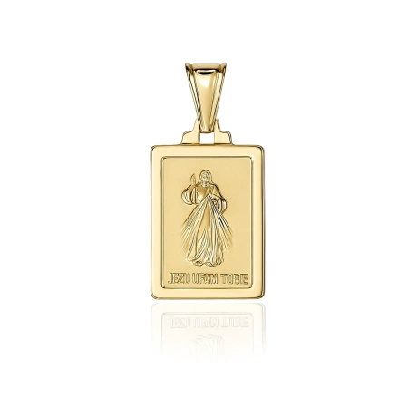 Złoty medalik prostokątny