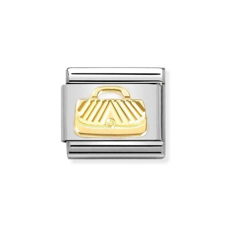 Element link do bransoletek Nomination Composable Stal + złoto 18k  złota torba