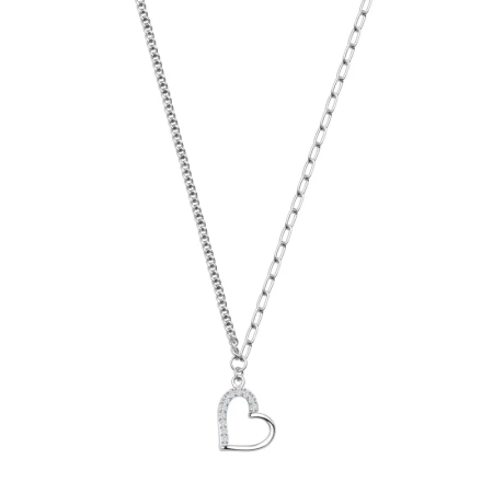 Naszyjnik srebrny serce z cyrkoniami
