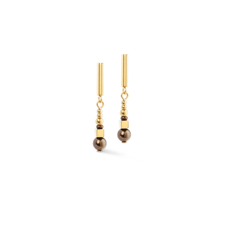 Kolczyki Shimmering Princess Pearls złoto-brązowe