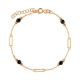 Bransoletka pozłacana z czarnymi cyrkoniami