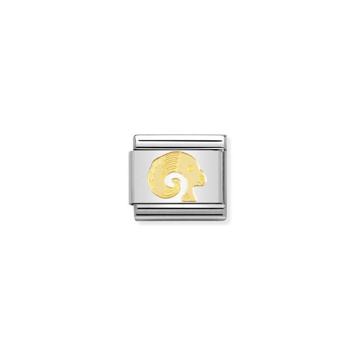  Element link do bransoletek Nomination Composable Stal + Złoto 18k Baran