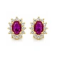 Złote kolczyki karmazycja z rubinową cyrkonią