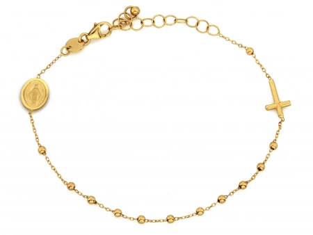 Złota bransoletka z motywem różańca