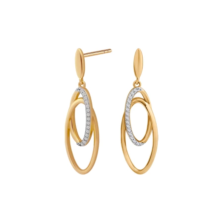 Kolczyki pozłacane wiszące z cyrkoniami