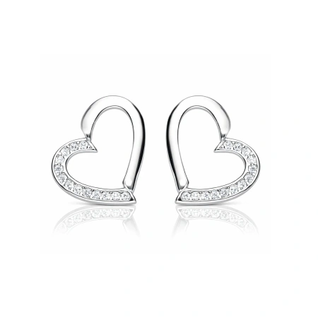 Kolczyki srebrne serduszka z cyrkoniami