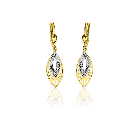 Złote kolczyki wiszące ażurowe