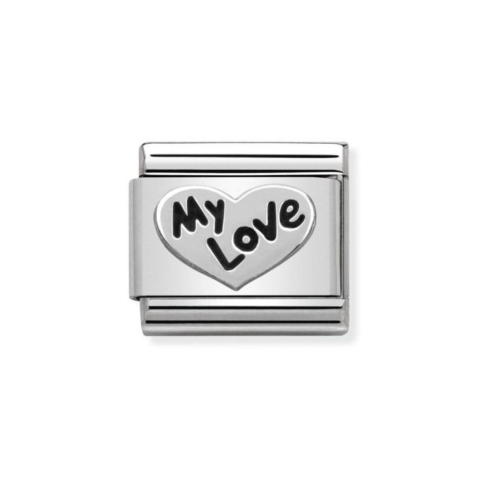 Element link do bransoletek Nomination Composable Stal + Srebro Serce My Love