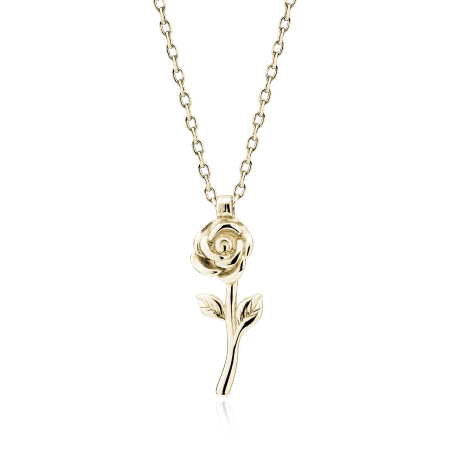 Naszyjnik pozłacany z różą