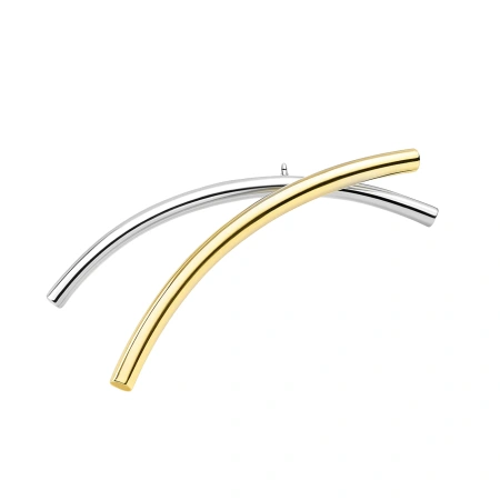 Broszka srebrna pozłacana rurki