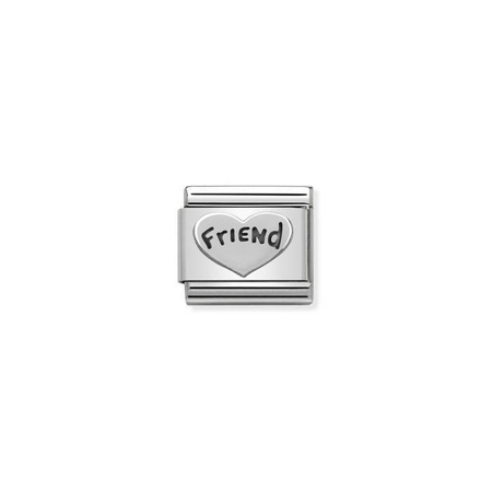 Element link do bransoletek Nomination Composable stal + Srebro 925 serce friend