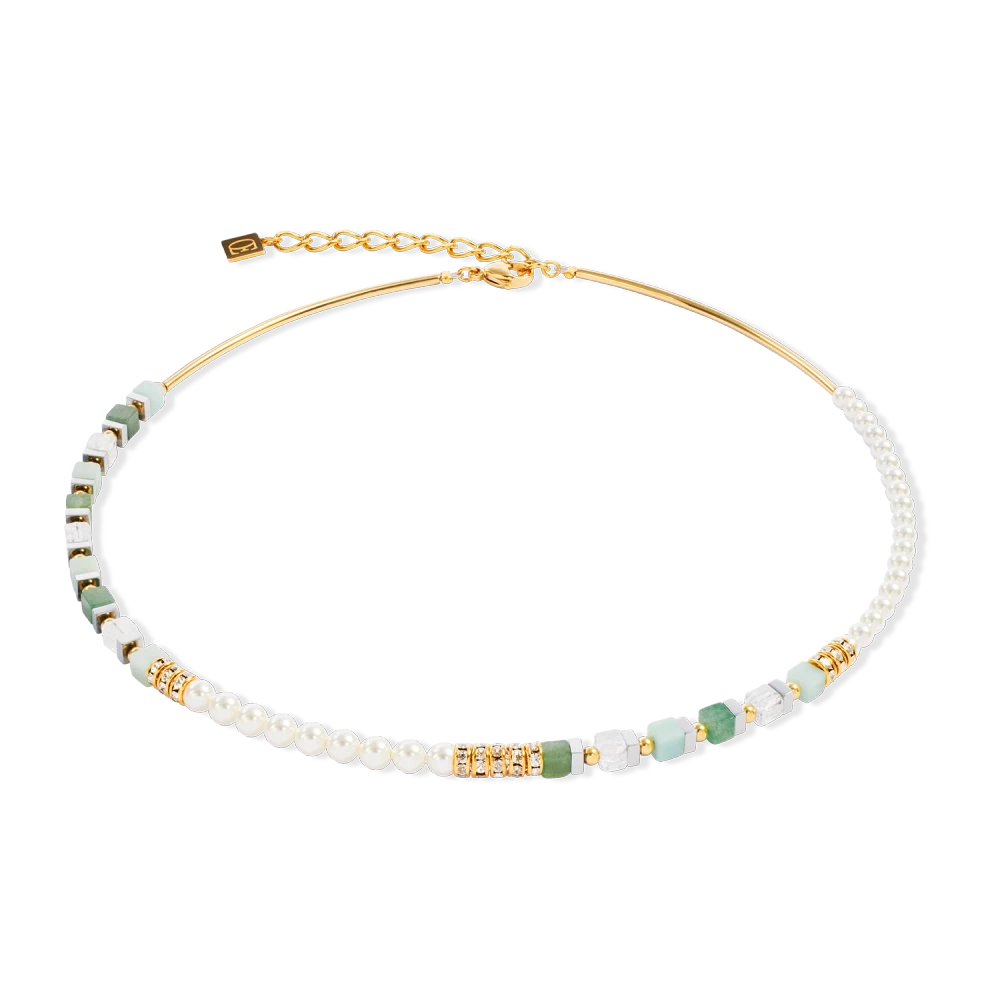 Naszyjnik Precious Fusion Offset złoto-zielony