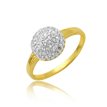 Złoty pierścionek z cyrkoniami