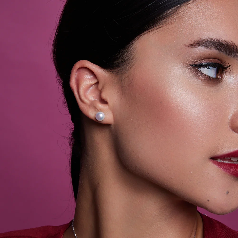 Srebrne kolczyki perły hodowlane 8 mm