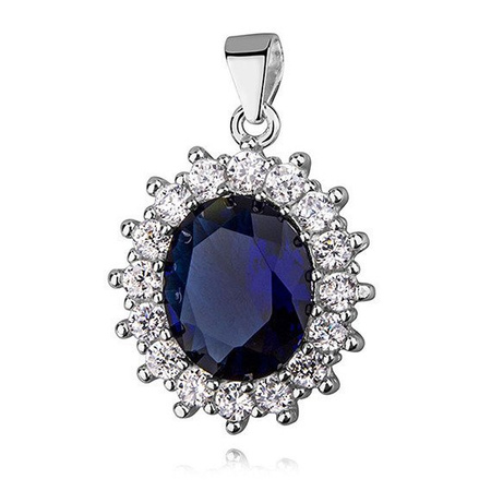 Srebrna zawieszka z szafirową cyrkonią