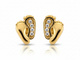 Złote kolczyki stópki dziecięce z cyrkoniami