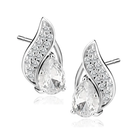 Srebrne kolczyki sztyfty z cyrkoniami