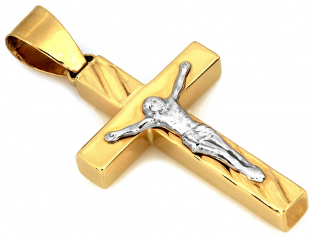 Złoty krzyżyk z postacią Jezusa białe złoto