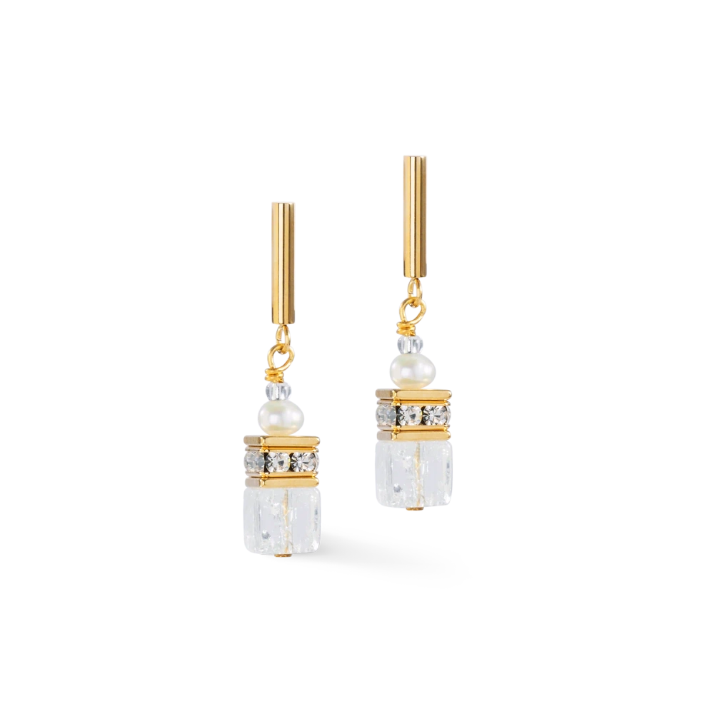 Kolczyki Fusion Precious Pearl Mix złoto-białe