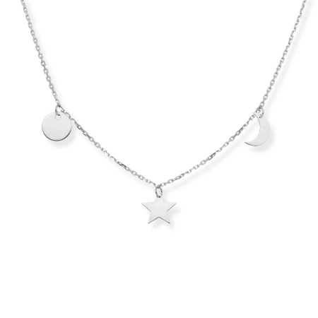 Naszyjnik srebrny gwiazdka księżyc blaszka
