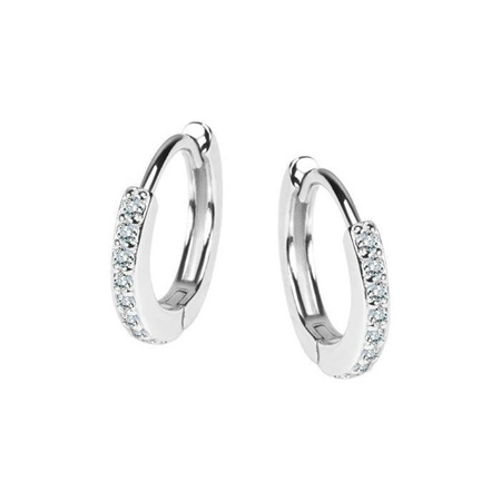 Kolczyki kółka srebrne z cyrkoniami